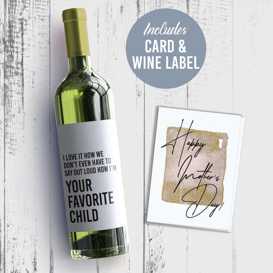 Mother's Day Wine Label and Card