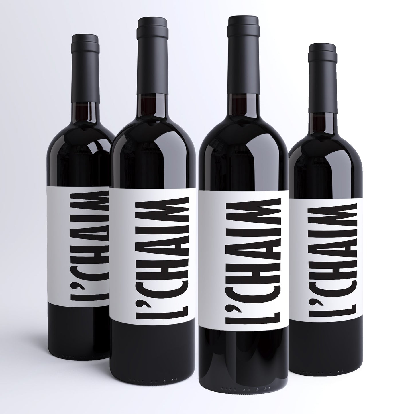 L'Chaim Wine Labels, Pack of 4