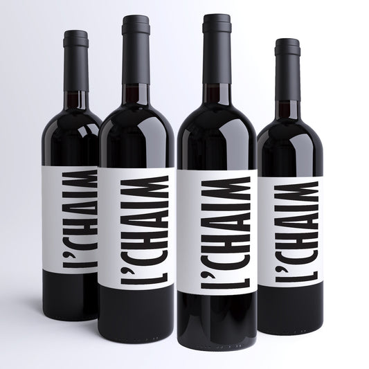 L'Chaim Wine Labels, Pack of 4