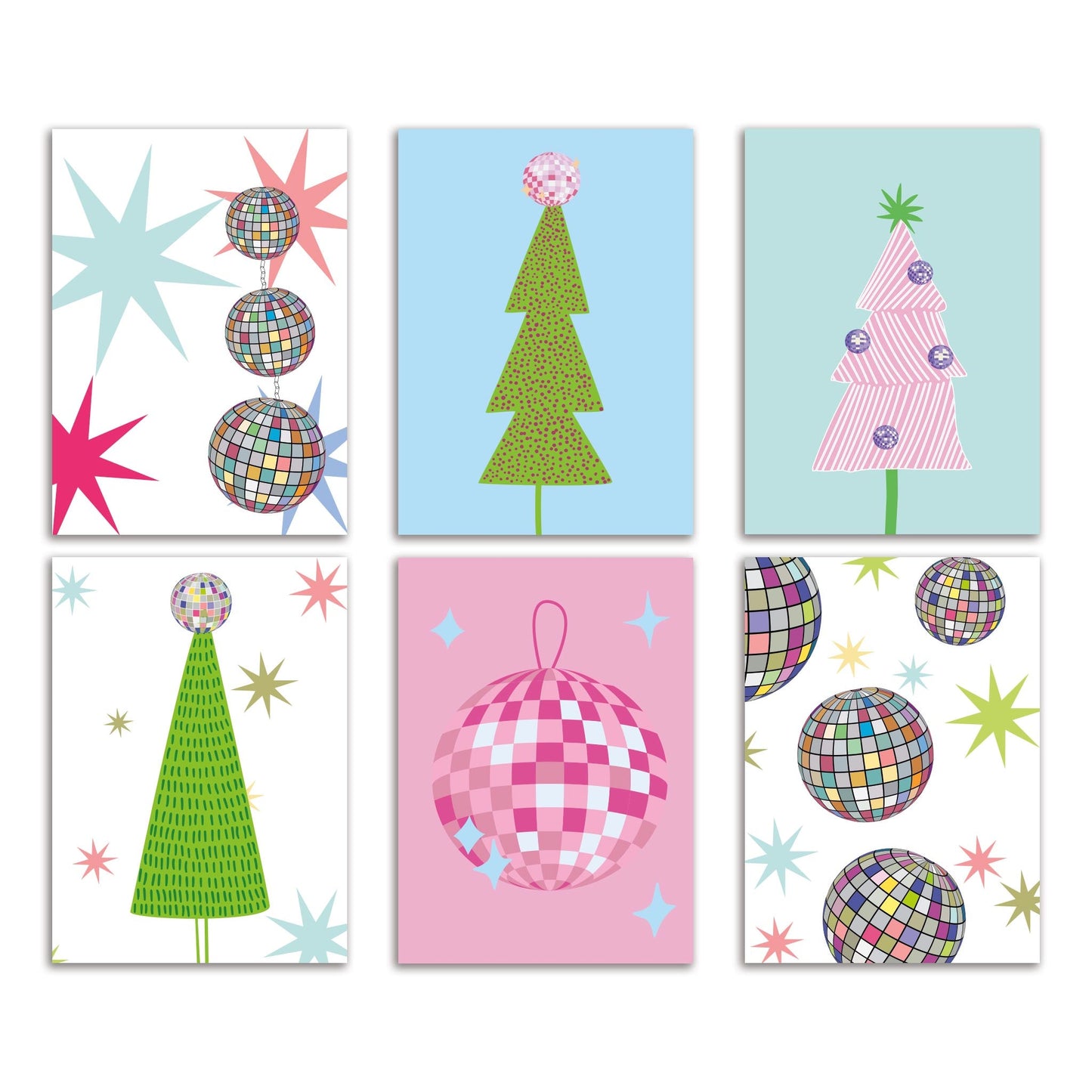 Disco Ball Christmas Cards, Set of 24