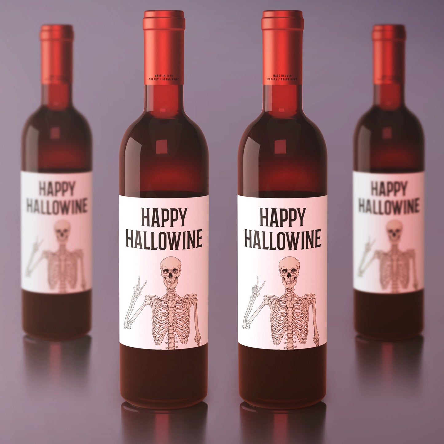 Hallowine Halloween Wine Labels, Pack of 4