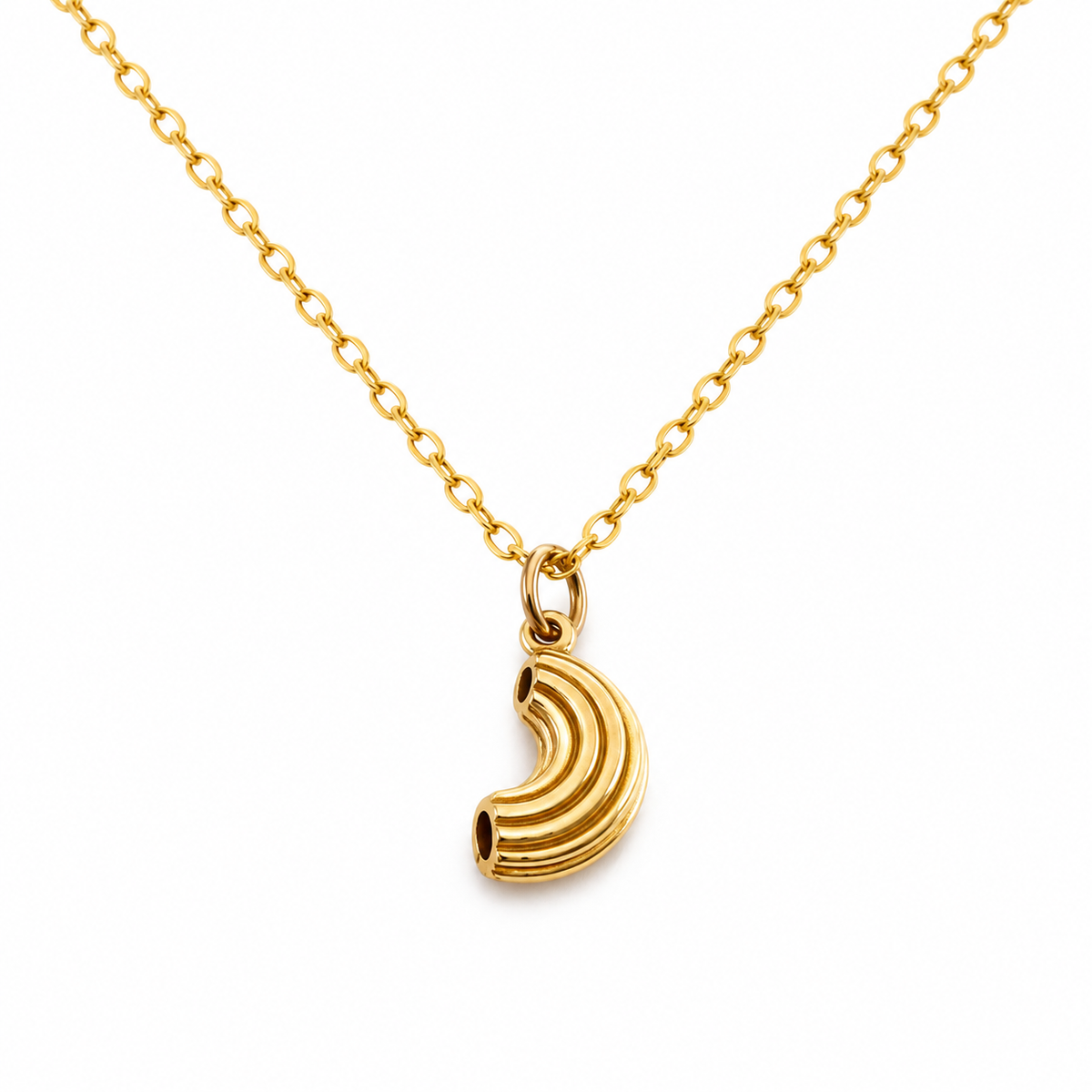Macaroni Noodle Gold Filled Necklace