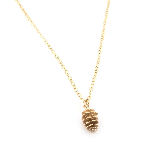 Gold Pinecone Charm 14k Gold Filled Necklace