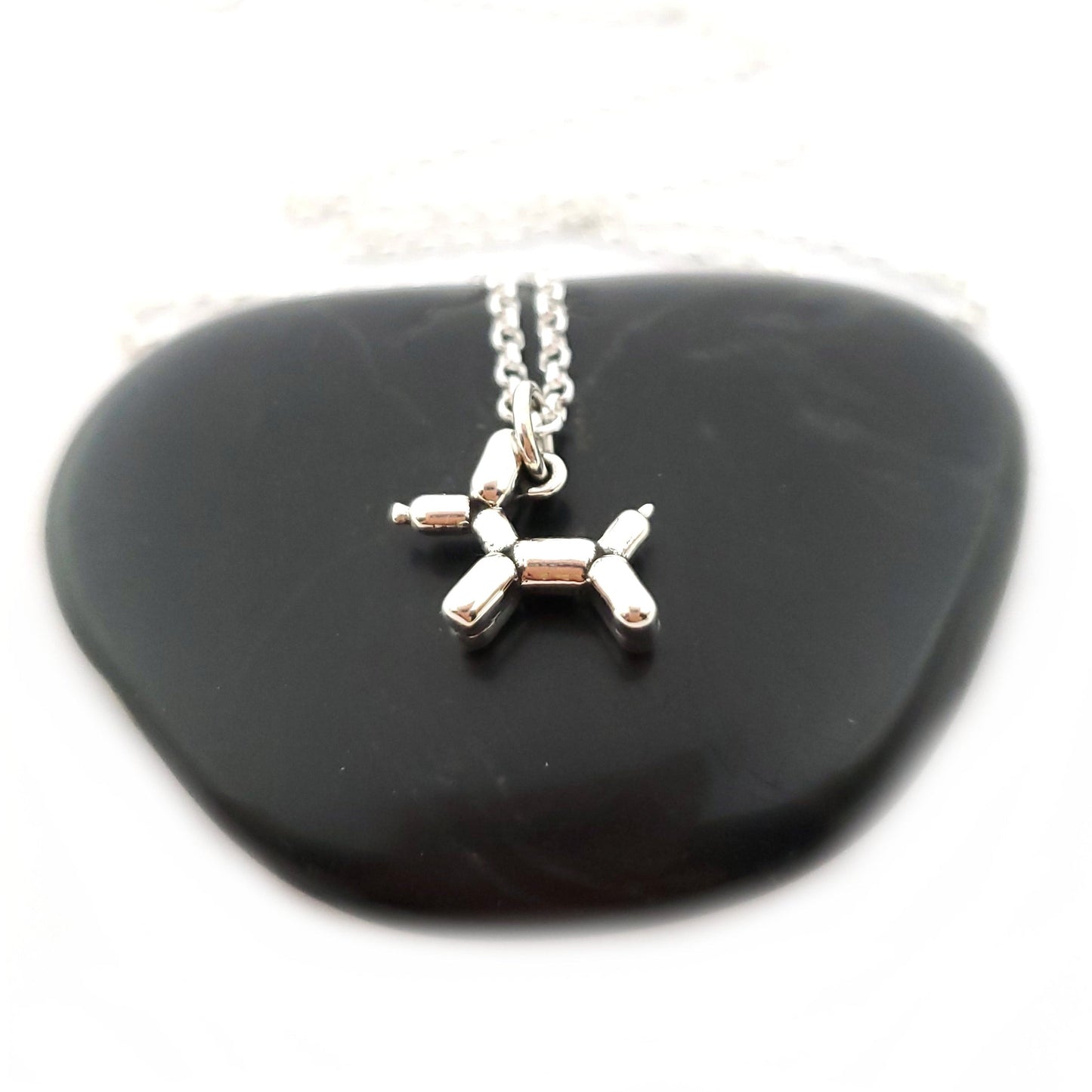 Balloon Dog Charm - Sterling Silver Necklace - Gift for Her