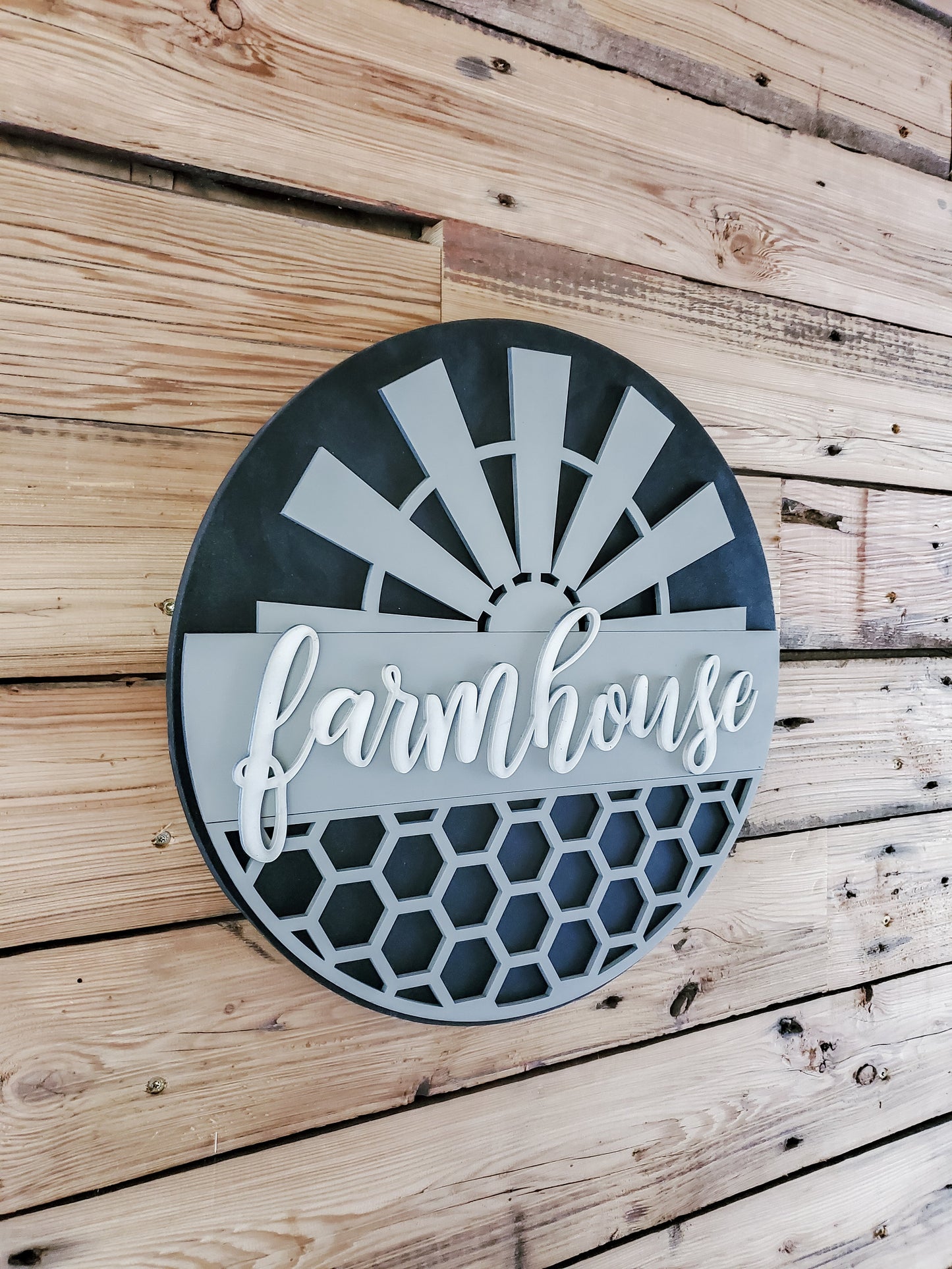 Farmhouse Sign | Farmhouse Front Door Sign | Round Welcome Sign
