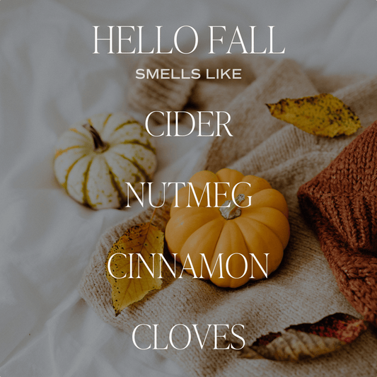 Hello Fall Soy Candle - Patterned 9 oz - Clear Jar