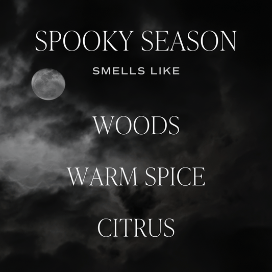 Spooky Season Soy Candle - Patterned 9 oz - Clear Jar (Cozy Season)
