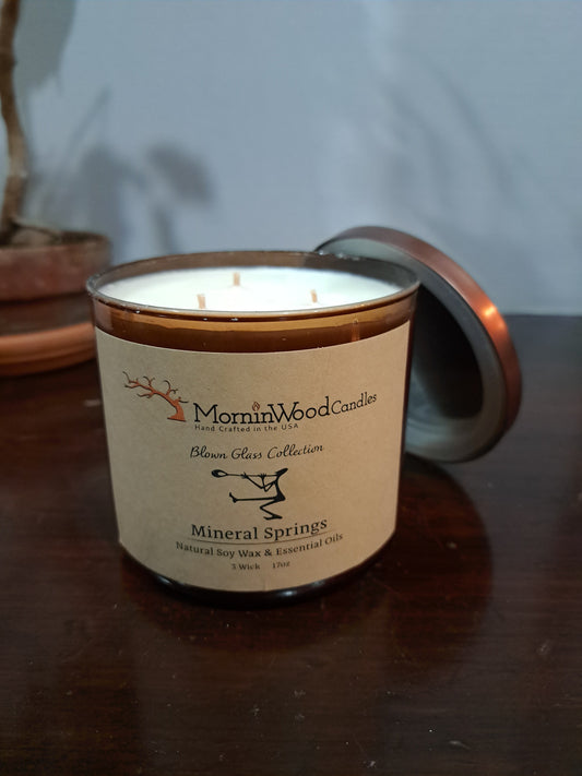 Mineral Springs-3 Wick Blown Glass Collection