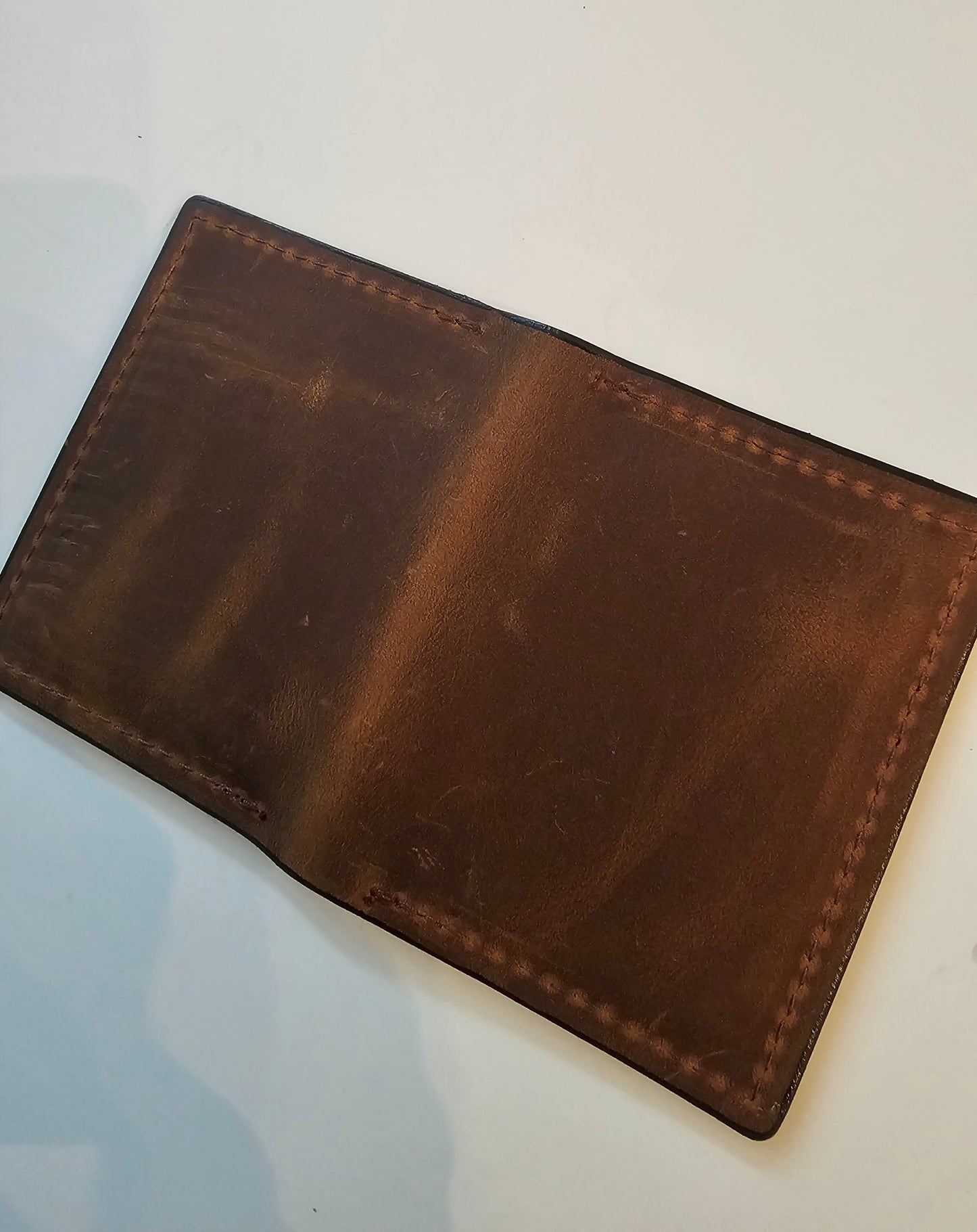 Volcano Brown Textured Card Wallet - Handcrafted Leather ID Holder