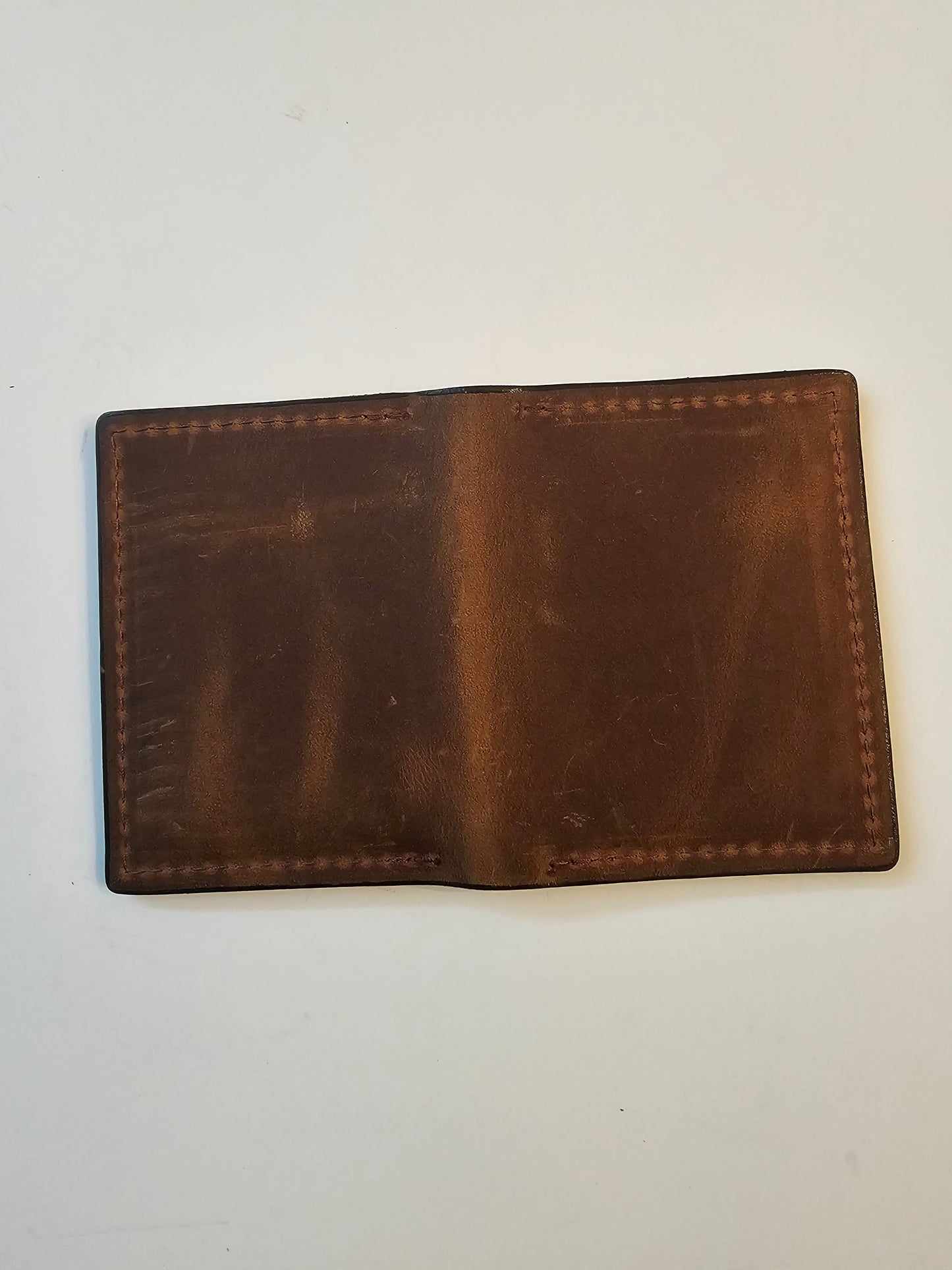 Volcano Brown Textured Card Wallet - Handcrafted Leather ID Holder