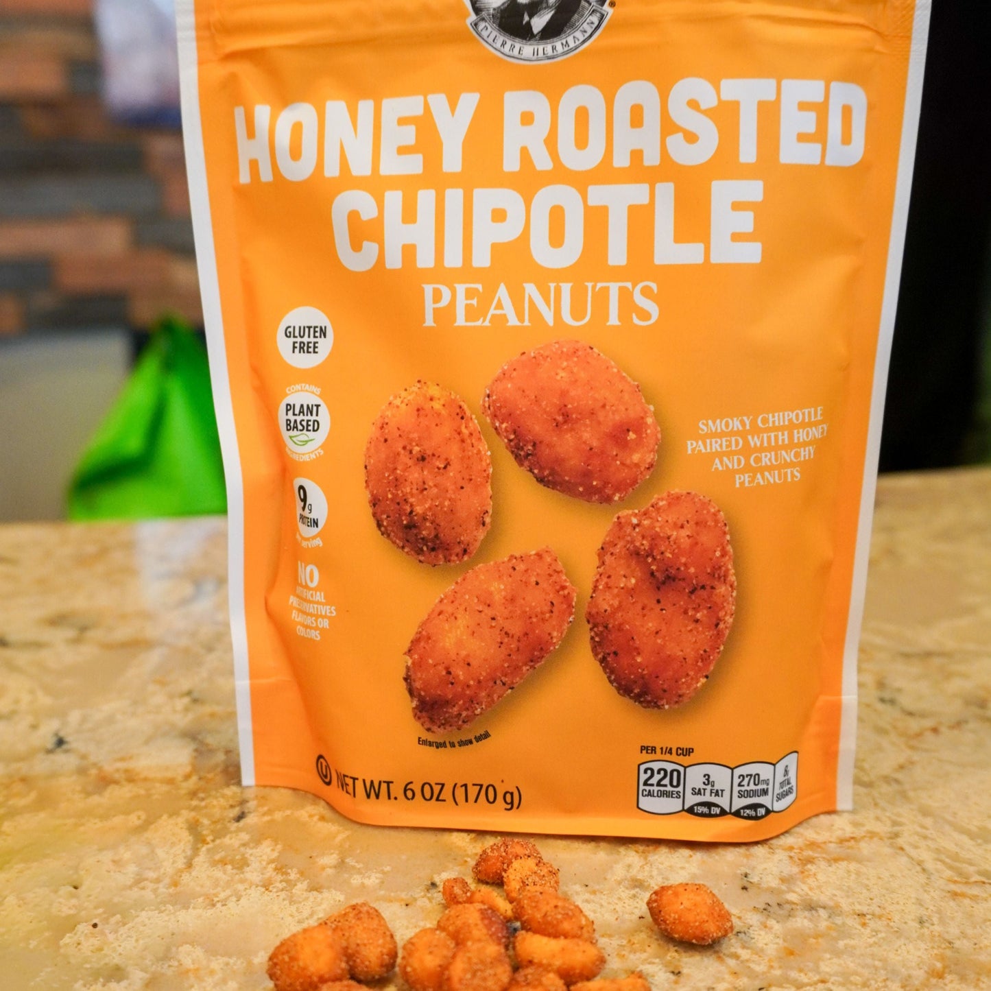 Honey Roasted Chipotle Flavored Peanuts | 6 oz | Gluten Free | Brenmar
