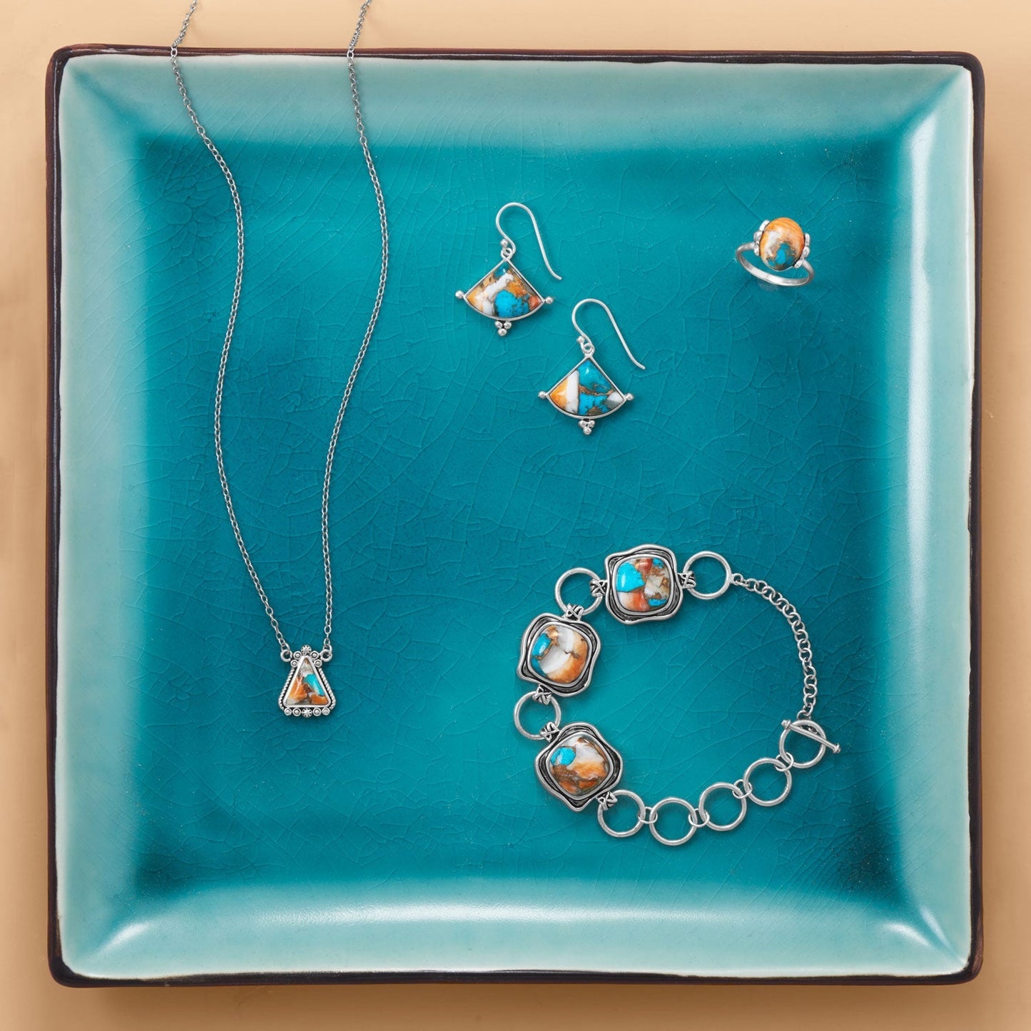 Spiny Oyster & Turquoise Necklace