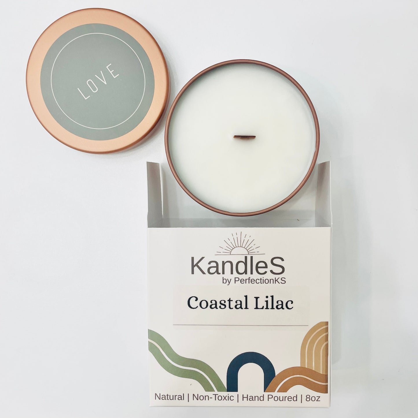 Coastal Lilac Luxury Candle | Eco-Friendly Clean-Burning Wooden Wick Candle