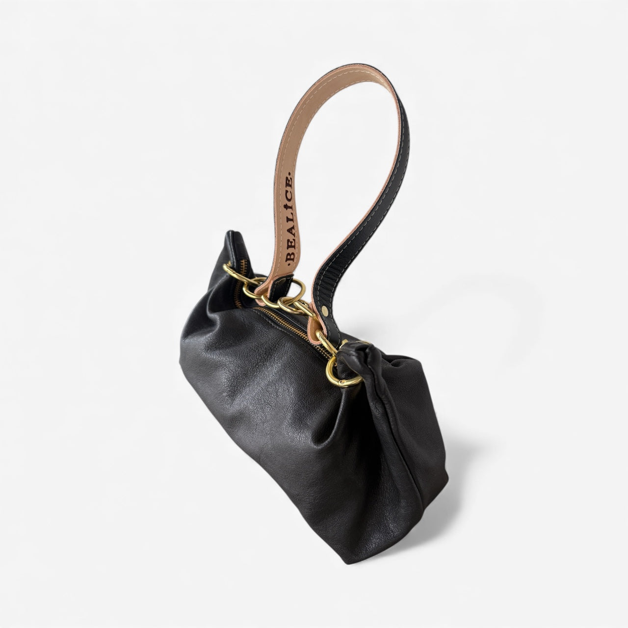 Blair Shoulder Bag, Black Leather