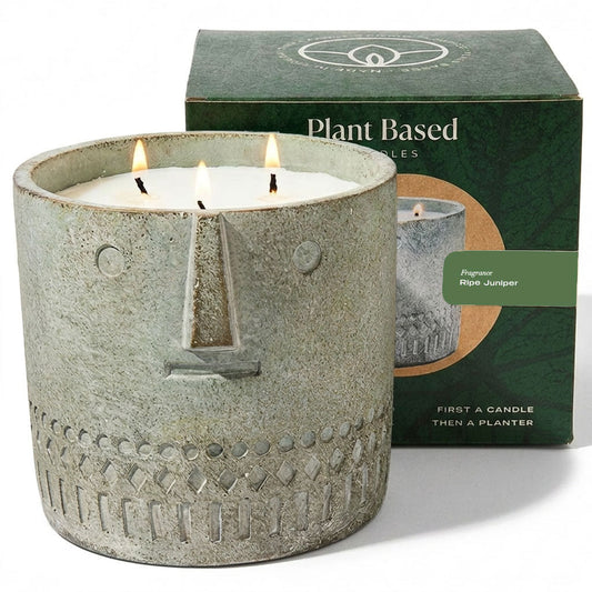 Ripe Juniper Stone Face Candle 27oz