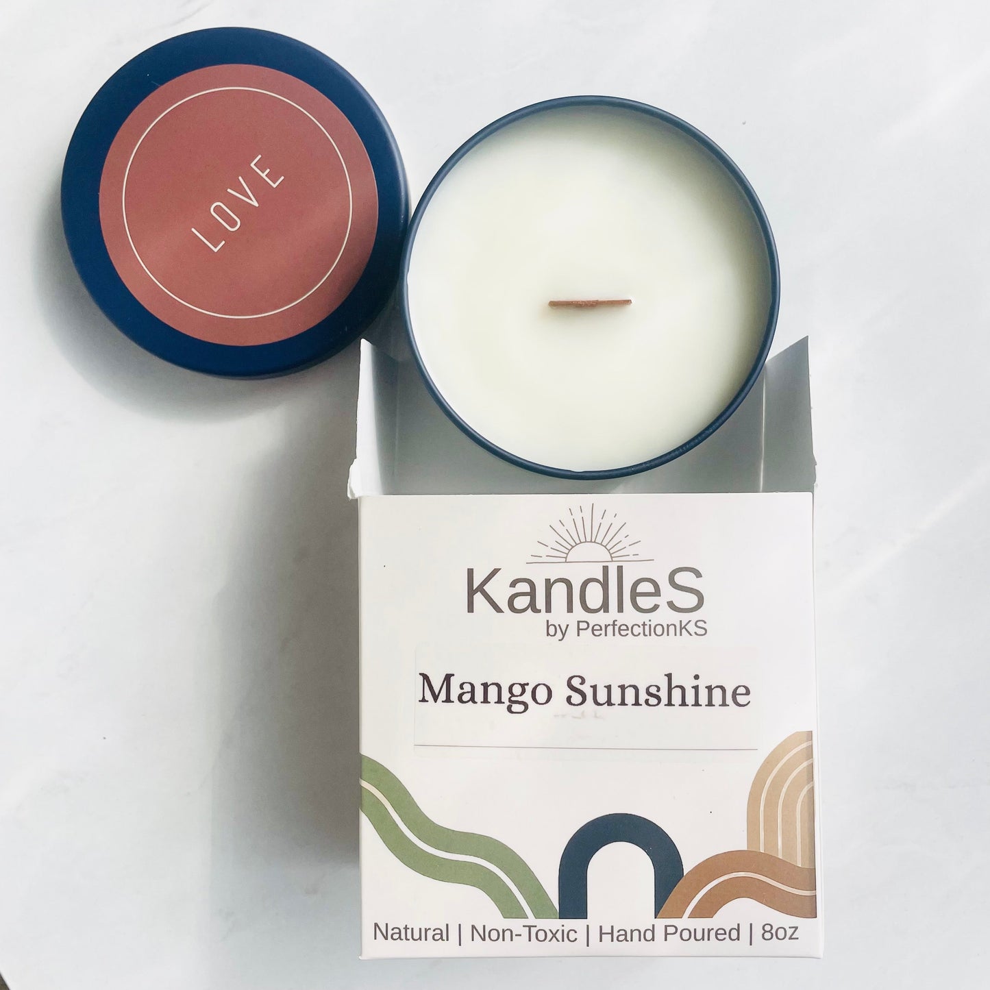 Mango Sunshine Luxury Candle | Eco-Friendly Clean-Burning Wooden Wick Candle