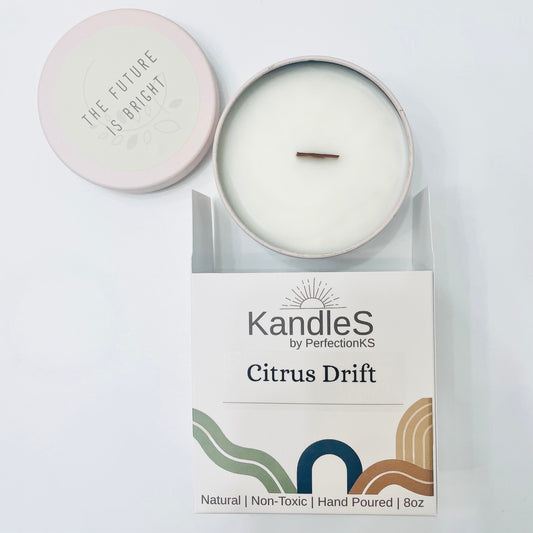 Citrus Drift Luxury Candle | Eco-Friendly Clean-Burning Wooden Wick Candle