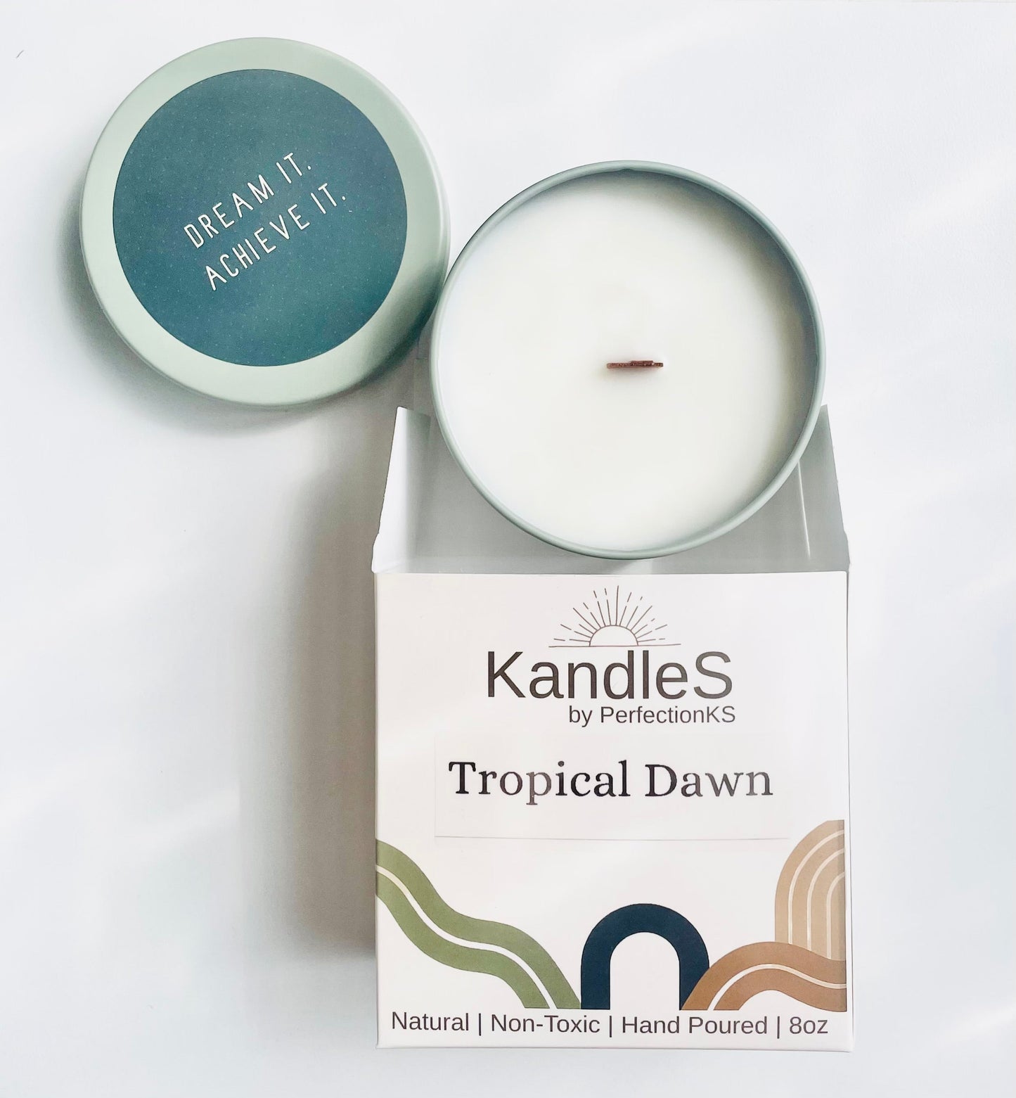 Tropical Dawn Luxury Candle | Eco-Friendly Clean-Burning Wooden Wick Candle
