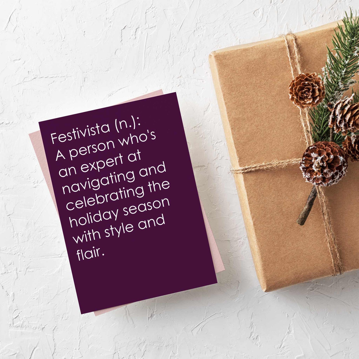 Funny Holiday Words Greeting Cards, Set of 24