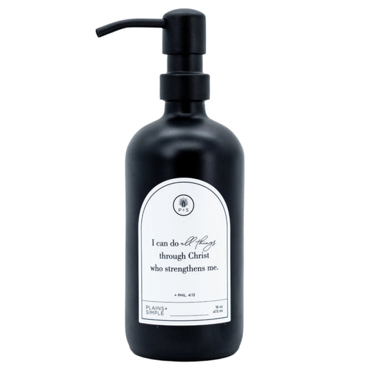 All Things Black Glass Dispenser | 16 oz | Plains + Simple
