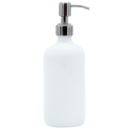 I Am Kind White Glass Dispenser | 16 oz | Plains + Simple