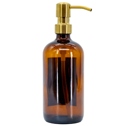 SALE | I Am Grateful Amber Glass Dispenser | 16 oz | Plains + Simple