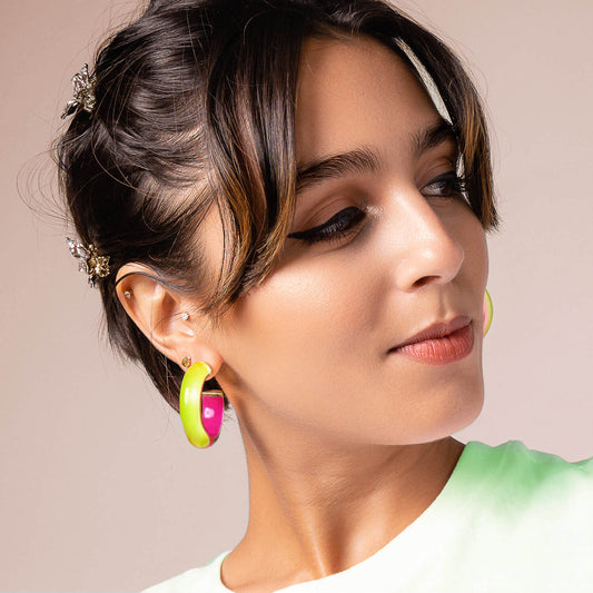 Small Illusion Inside Out Lucite Hoop Earrings