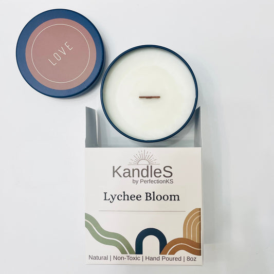 Lychee Bloom Luxury Candle | Eco-Friendly Clean-Burning Wooden Wick Candle