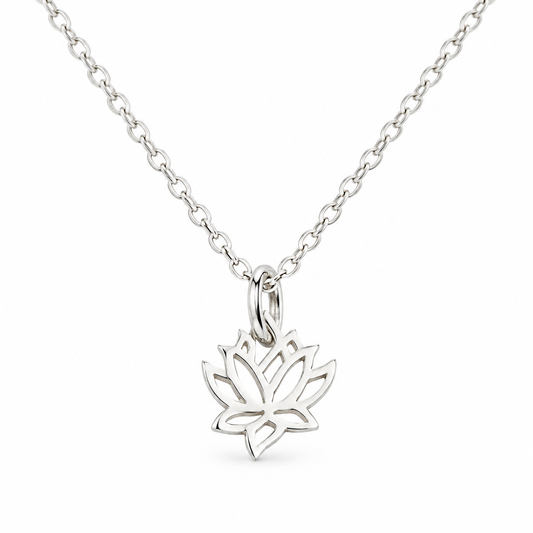 Sterling Silver Tiny Lotus Necklace