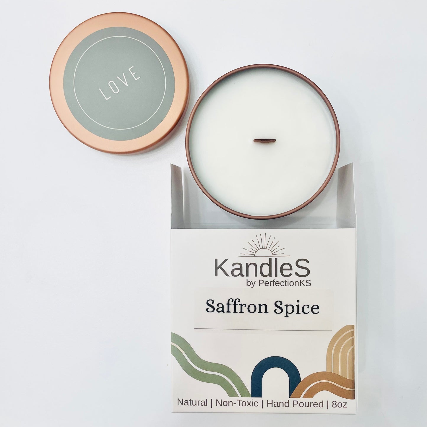 Saffron Spice Luxury Candle | Eco-Friendly Clean-Burning Wooden Wick Candle