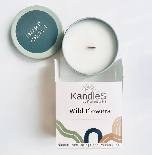 Wild Flower Oasis Luxury Candle | Eco-Friendly Clean-Burning Wooden Wick Candle