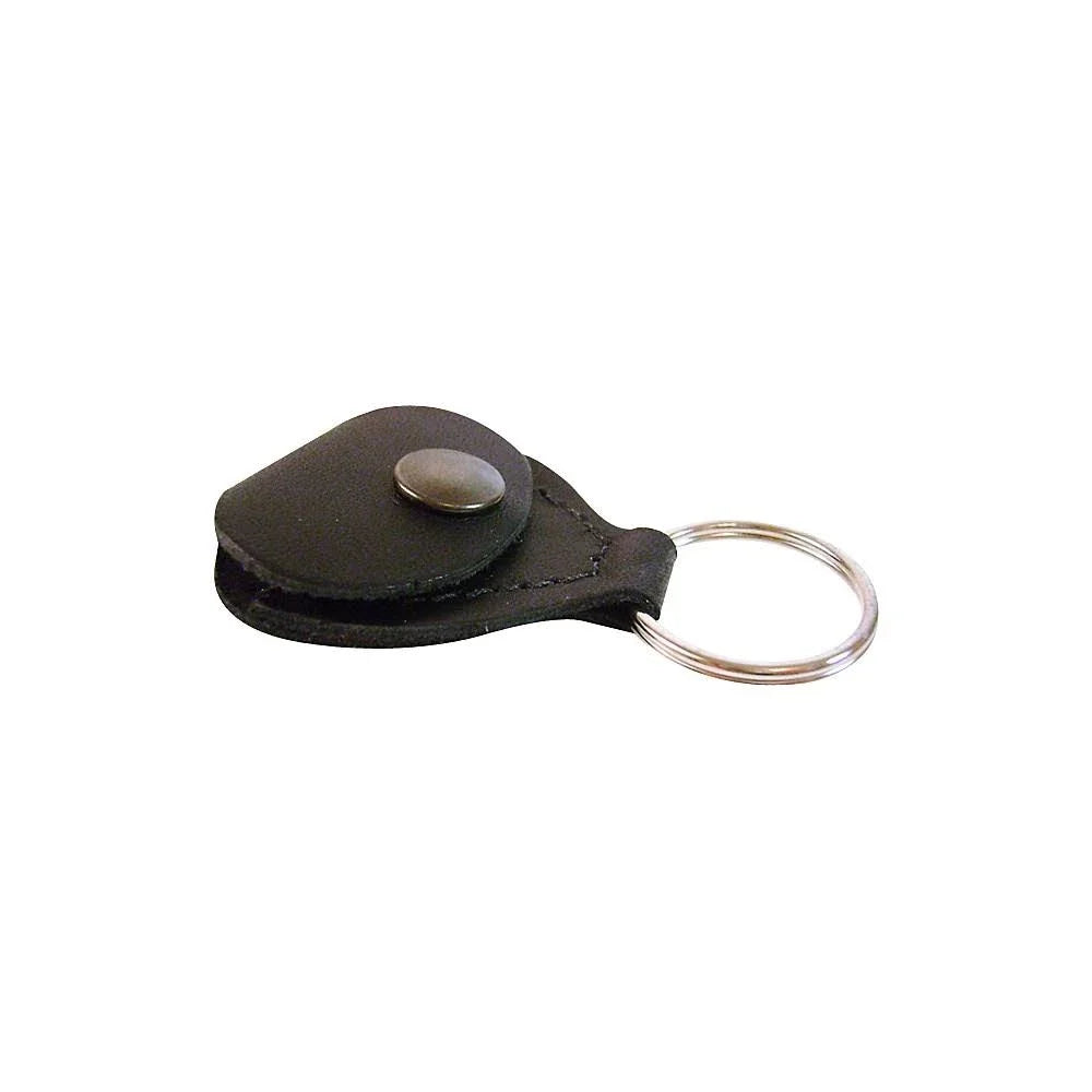 Leather Guitar Pick Holder Keychain – Snap Case for Picks – Black, Brown, Tan or White – Gift for Guitar Player