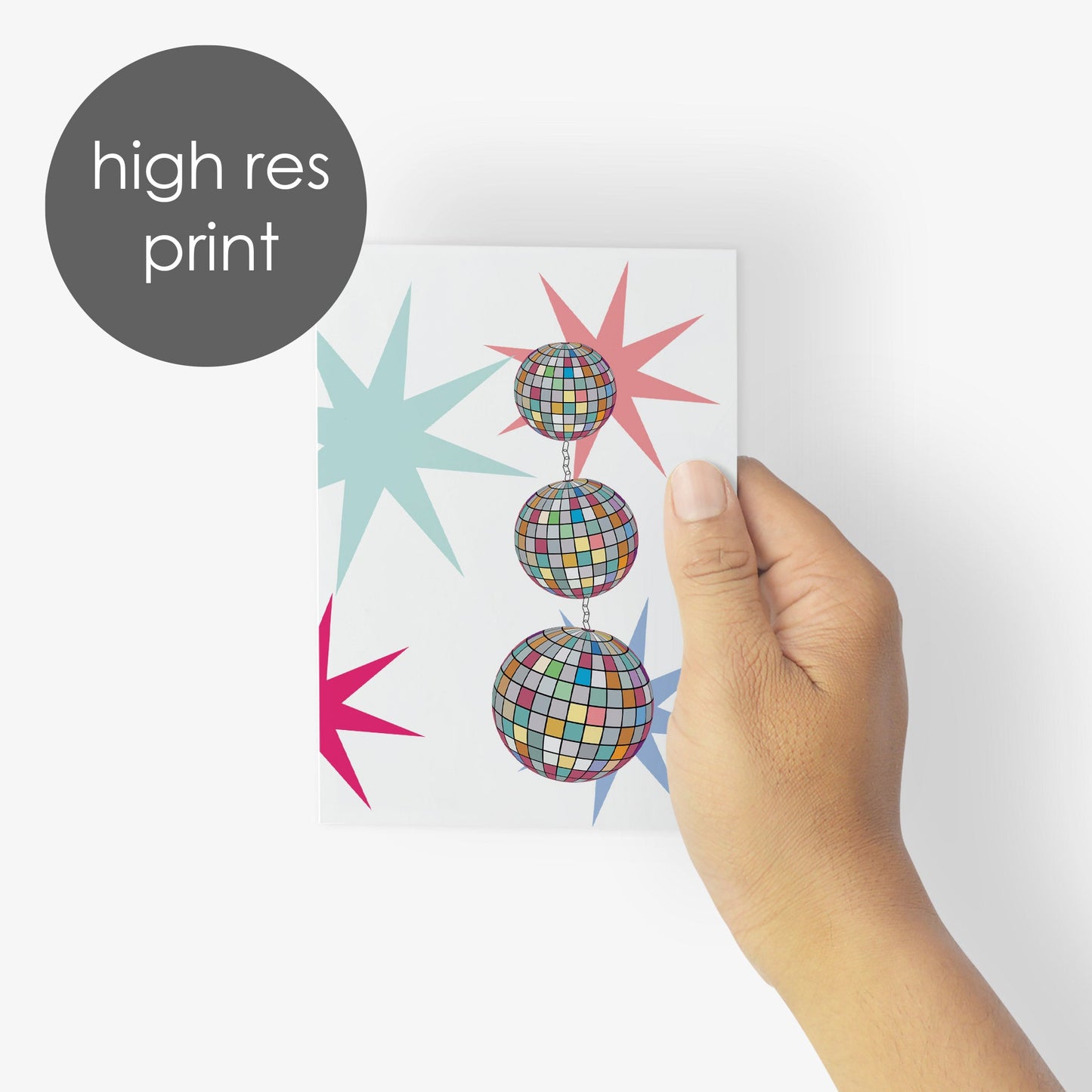Disco Ball Christmas Cards, Set of 24