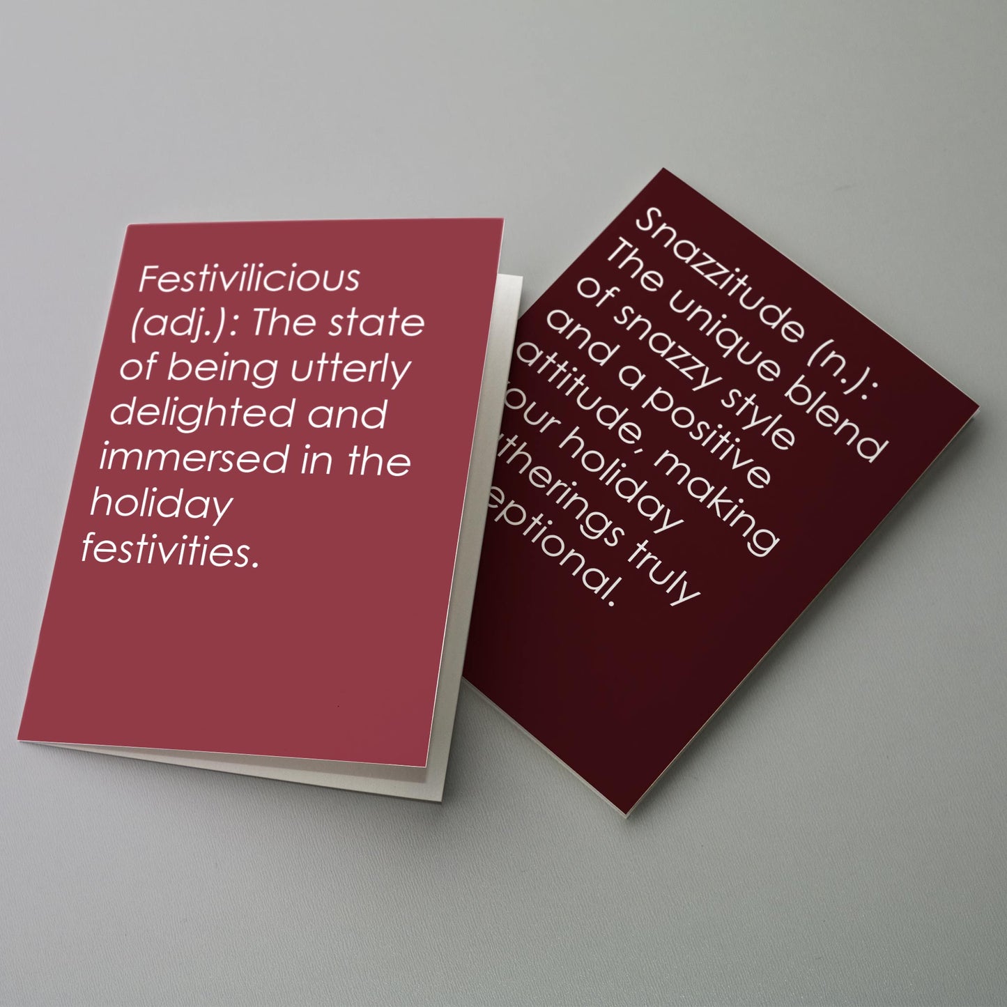 Funny Holiday Words Greeting Cards, Set of 24