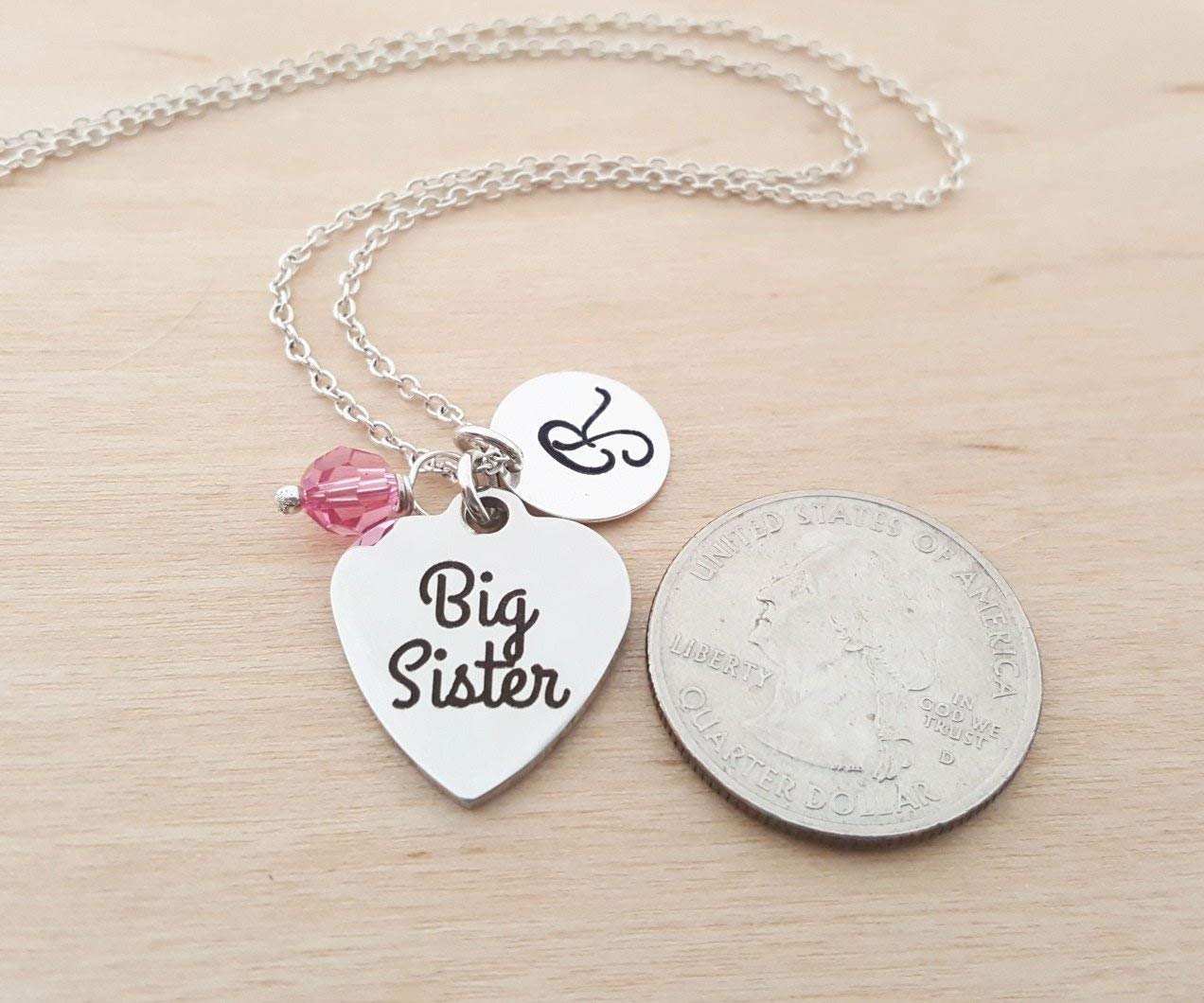 Big Sister Charm Necklace – Personalized Sterling Silver Jewelry