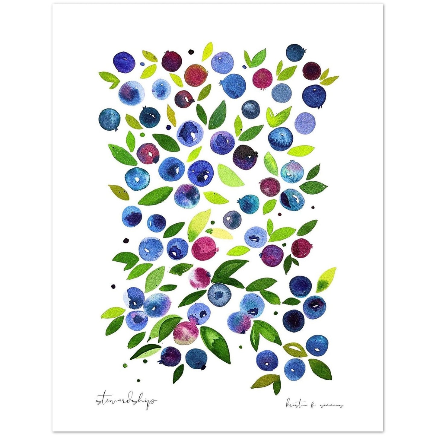 Luxury Notecards ~ Wild Maine Blueberries - Pack of 4