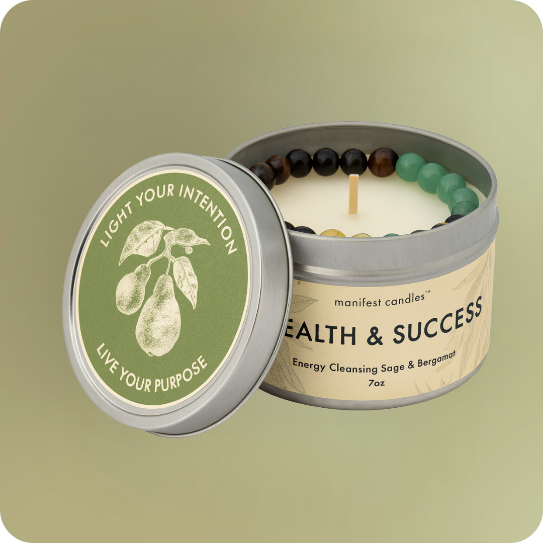 Wealth & Success Candle + Crystal Bracelet