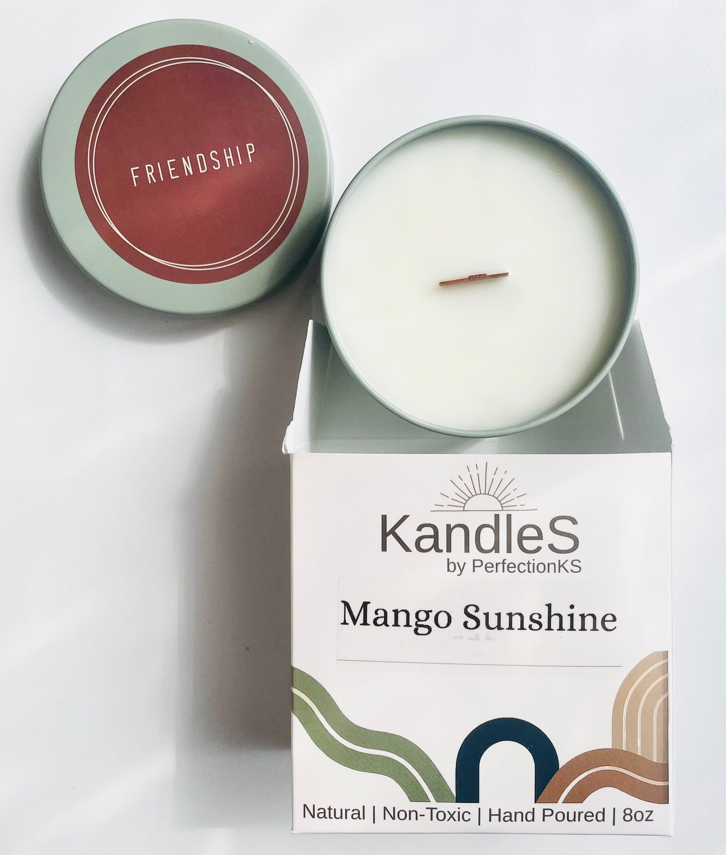 Mango Sunshine Luxury Candle | Eco-Friendly Clean-Burning Wooden Wick Candle