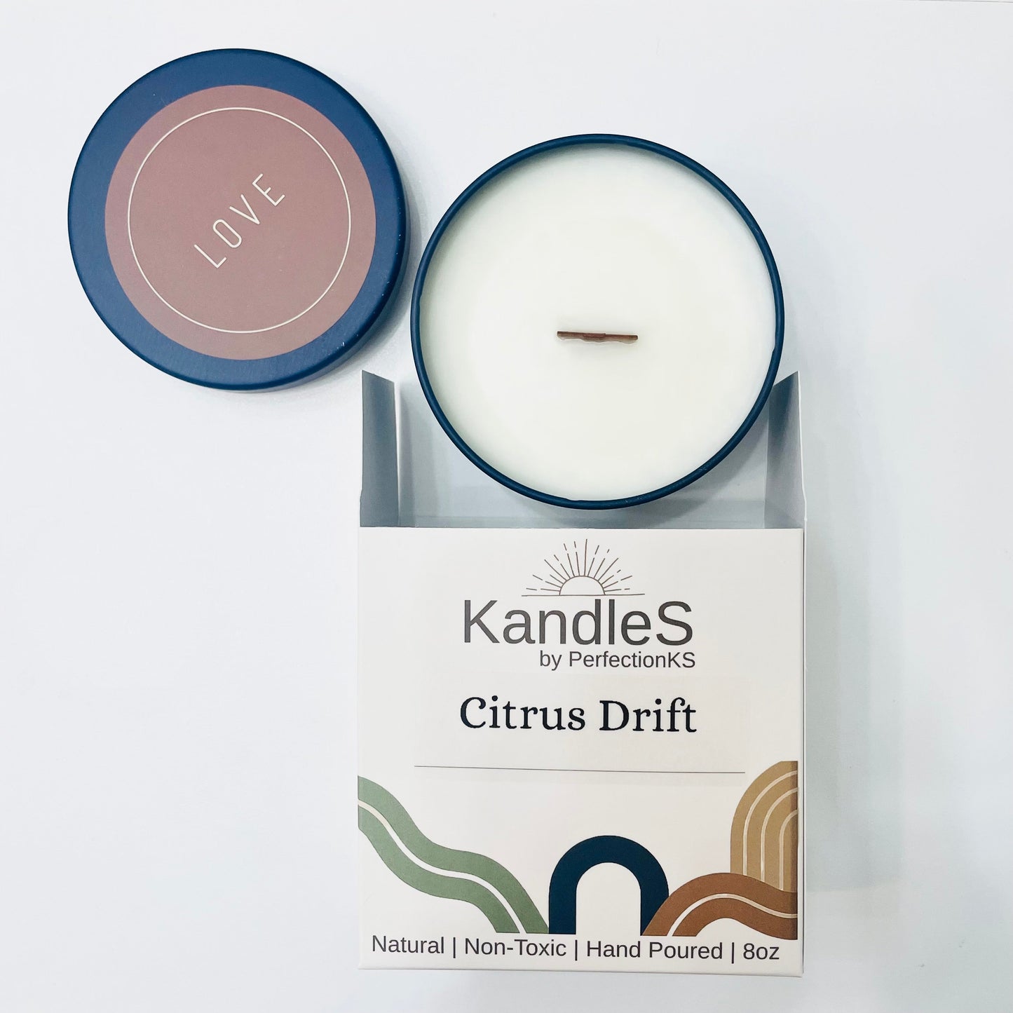 Citrus Drift Luxury Candle | Eco-Friendly Clean-Burning Wooden Wick Candle