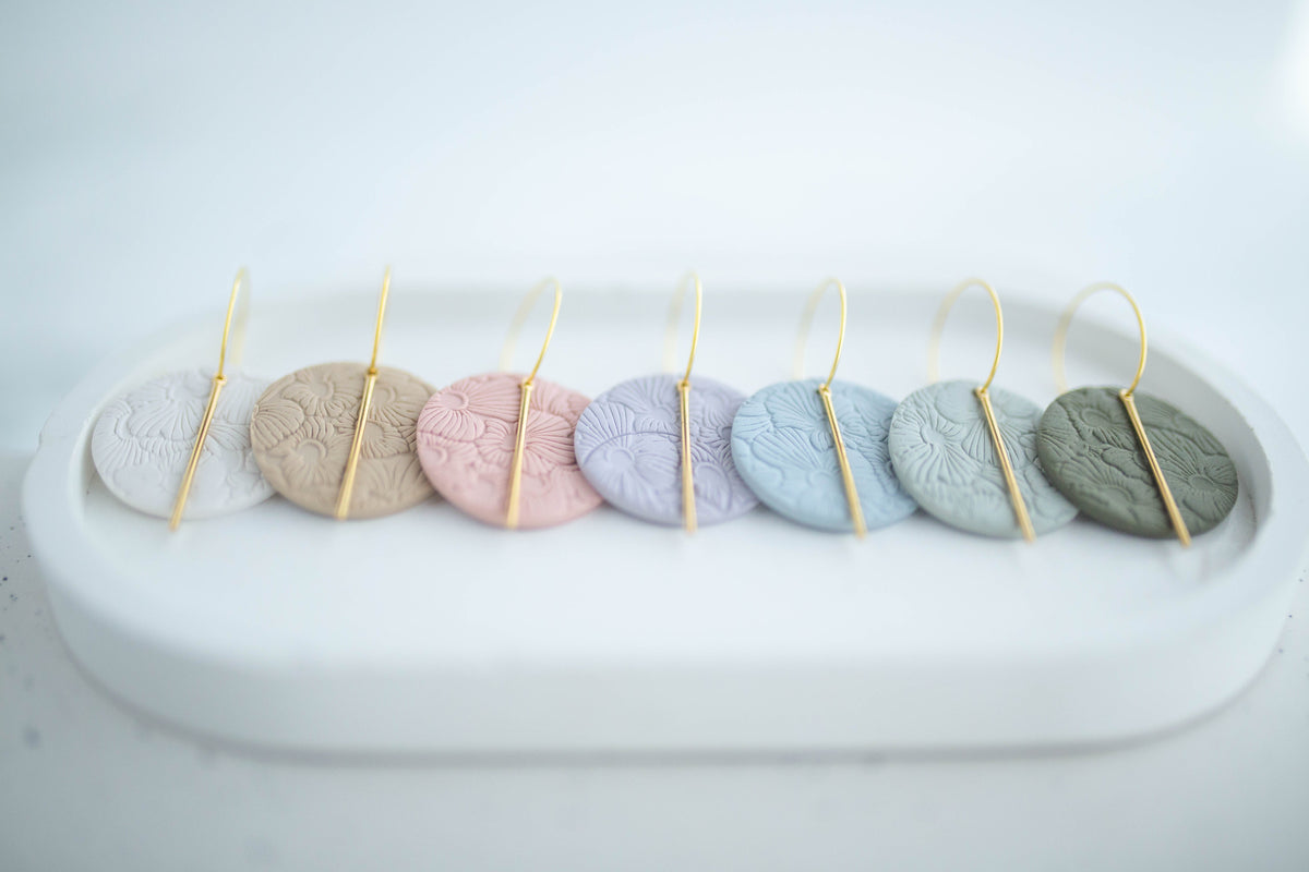 Clay Earrings | Simple Circle Hoops | Spring Fling Collection