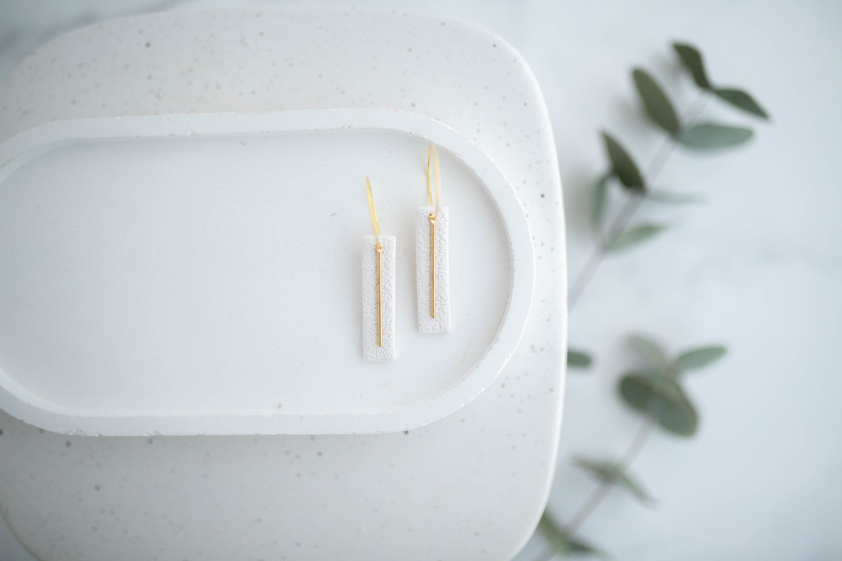 Clay Earrings | Simple Rectangle Mini Hoops | Spring Fling Collection