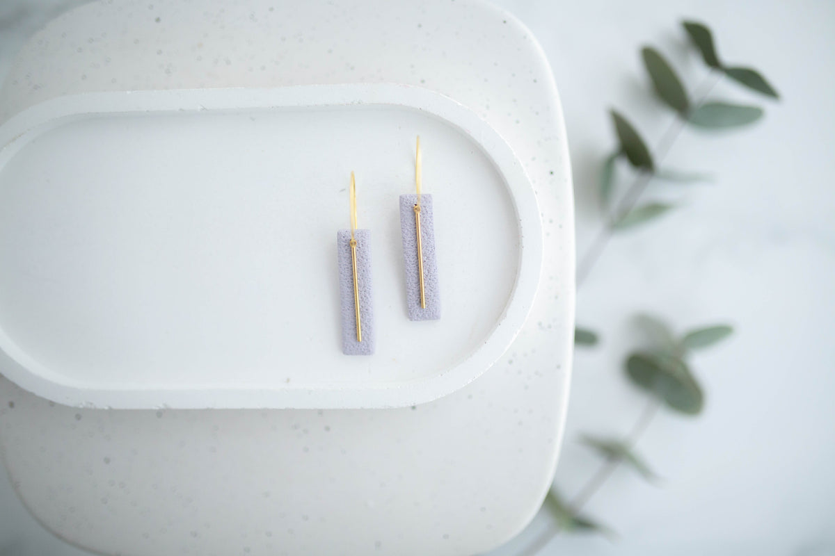 Clay Earrings | Simple Rectangle Mini Hoops | Spring Fling Collection