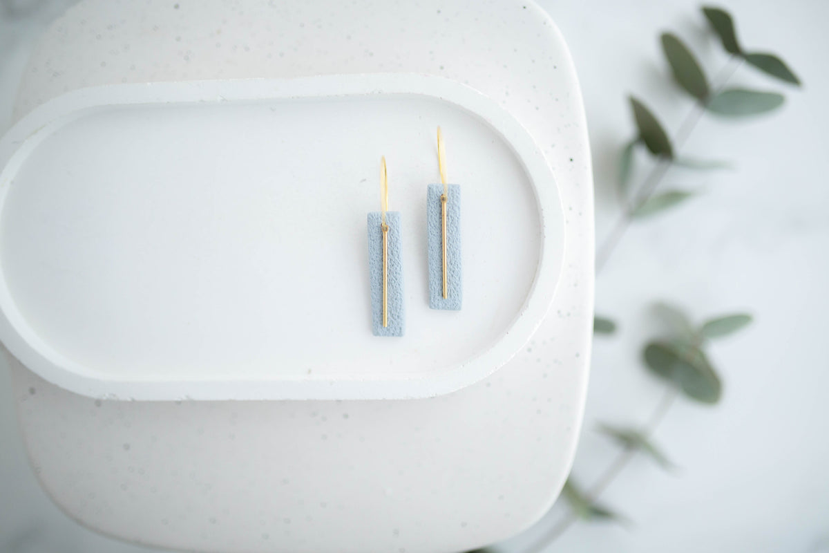 Clay Earrings | Simple Rectangle Mini Hoops | Spring Fling Collection