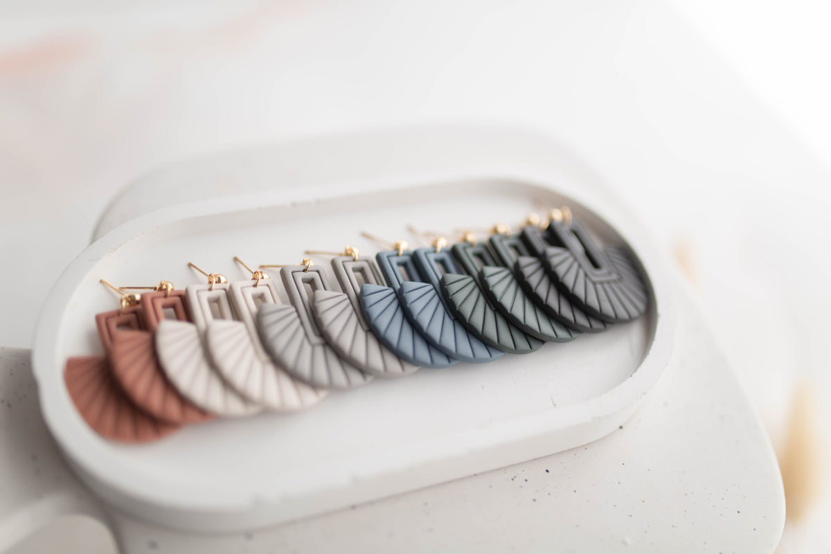Clay Earrings | Fan Dangles | Autumn Vibes Collection