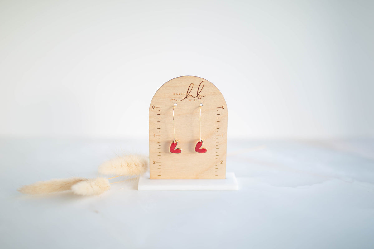 Clay Earrings | Mini Heart Drops | Sweetheart Collection