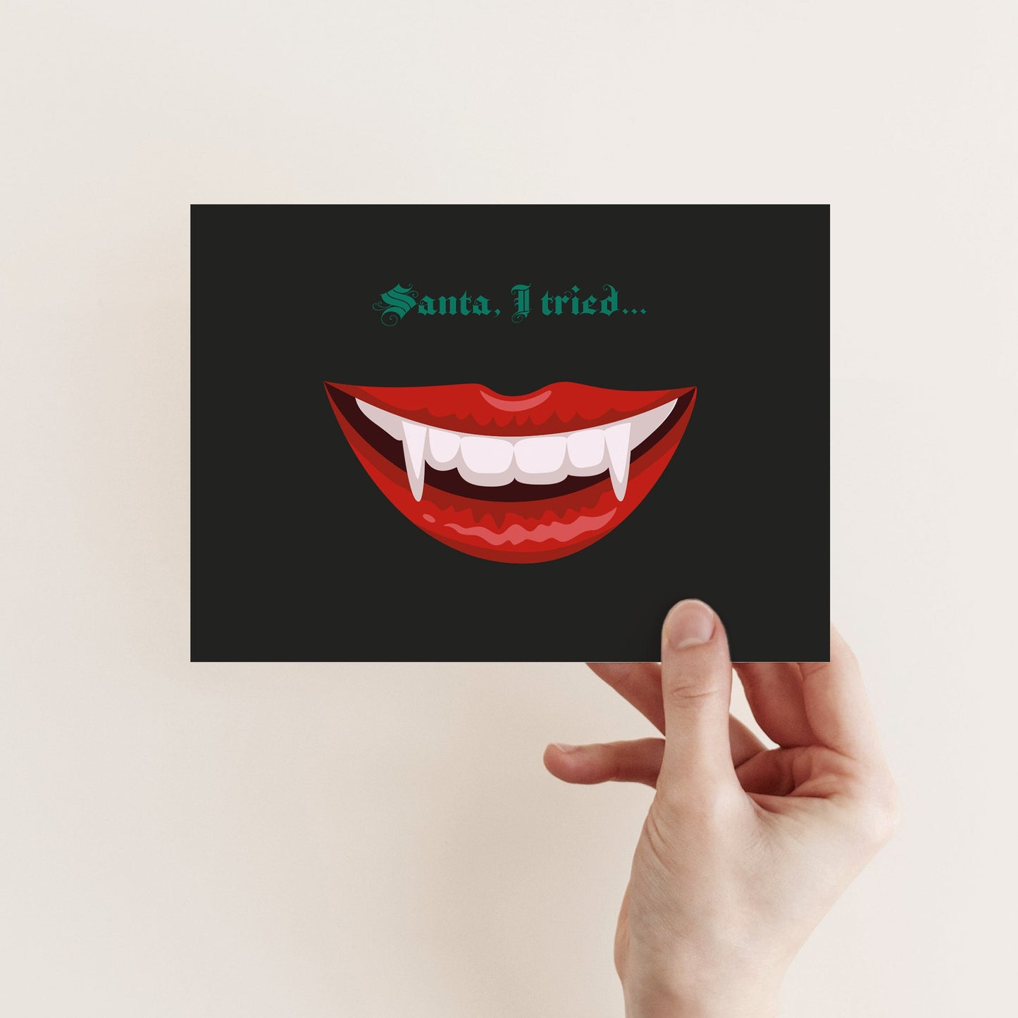 Vampire Fangs Christmas Greeting Cards, Set of 24