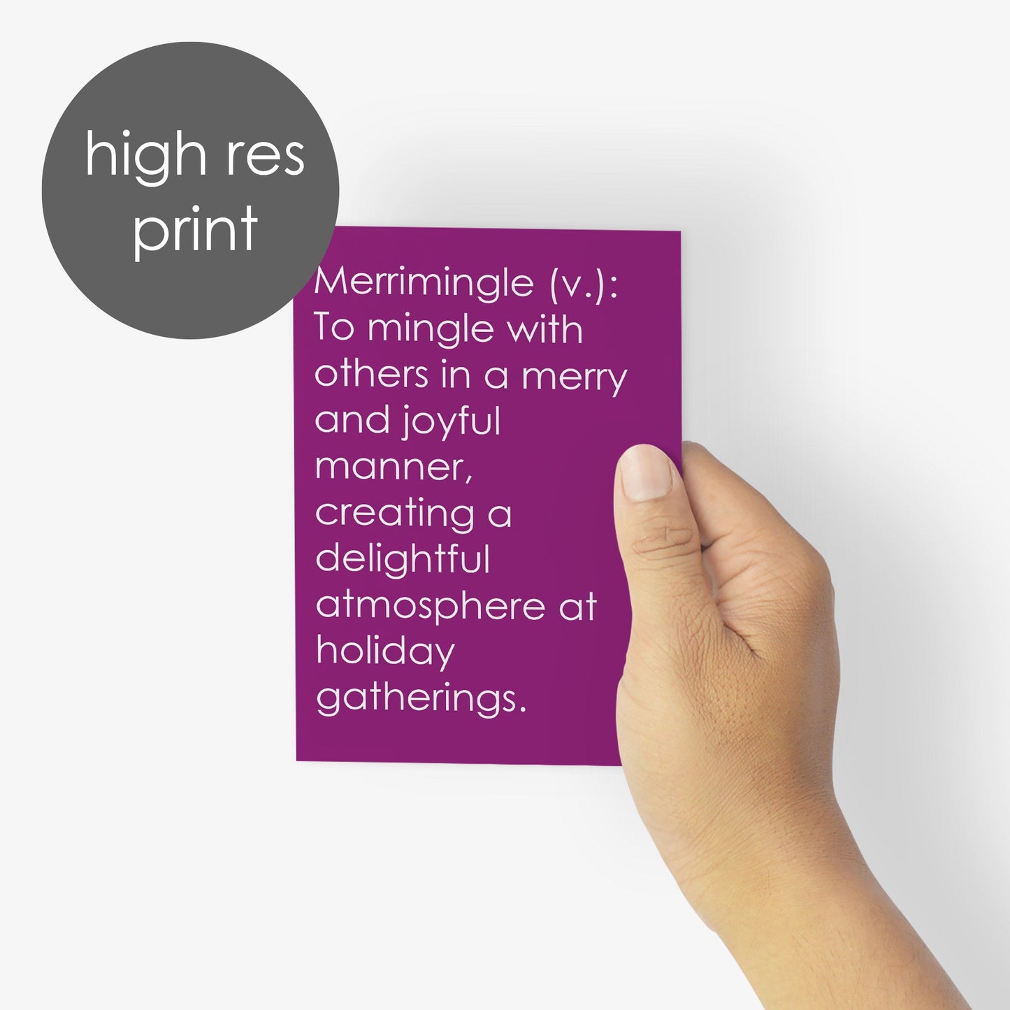 Funny Holiday Words Greeting Cards, Set of 24