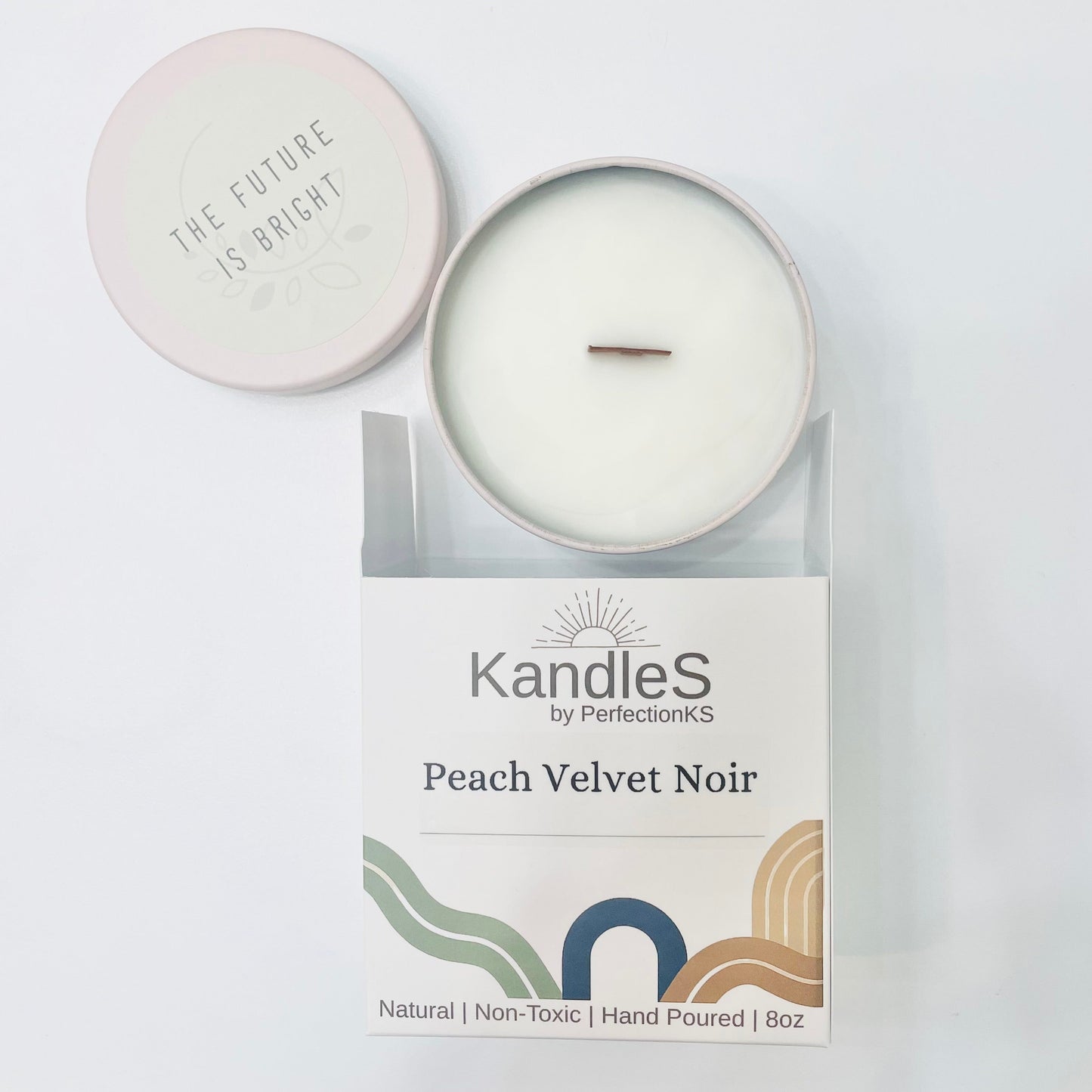 Peach Velvet Noir Luxury Candle | Eco-Friendly Clean-Burning Wooden Wick Candle