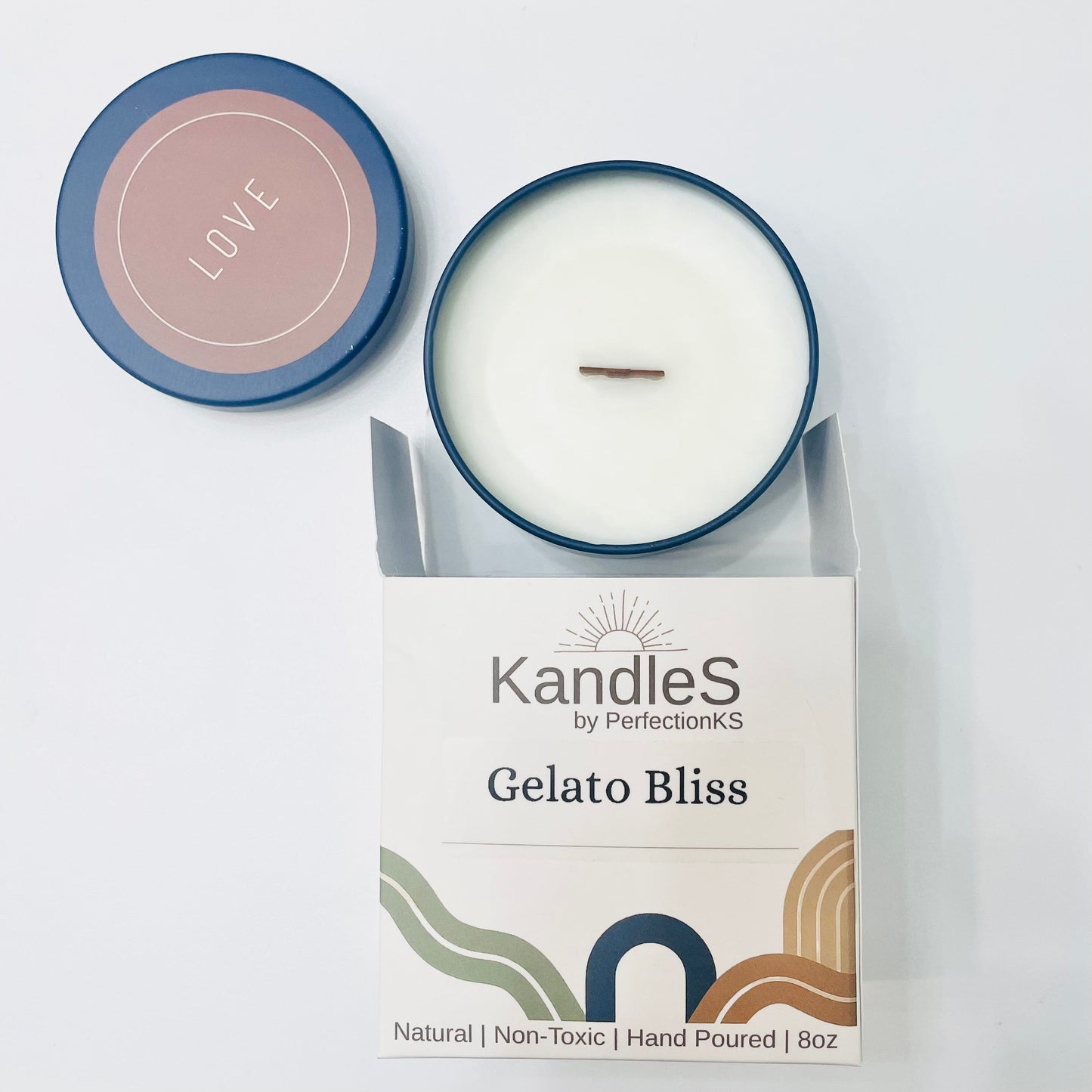 Gelato Bliss Luxury Candle | Eco-Friendly Clean-Burning Wooden Wick Candle