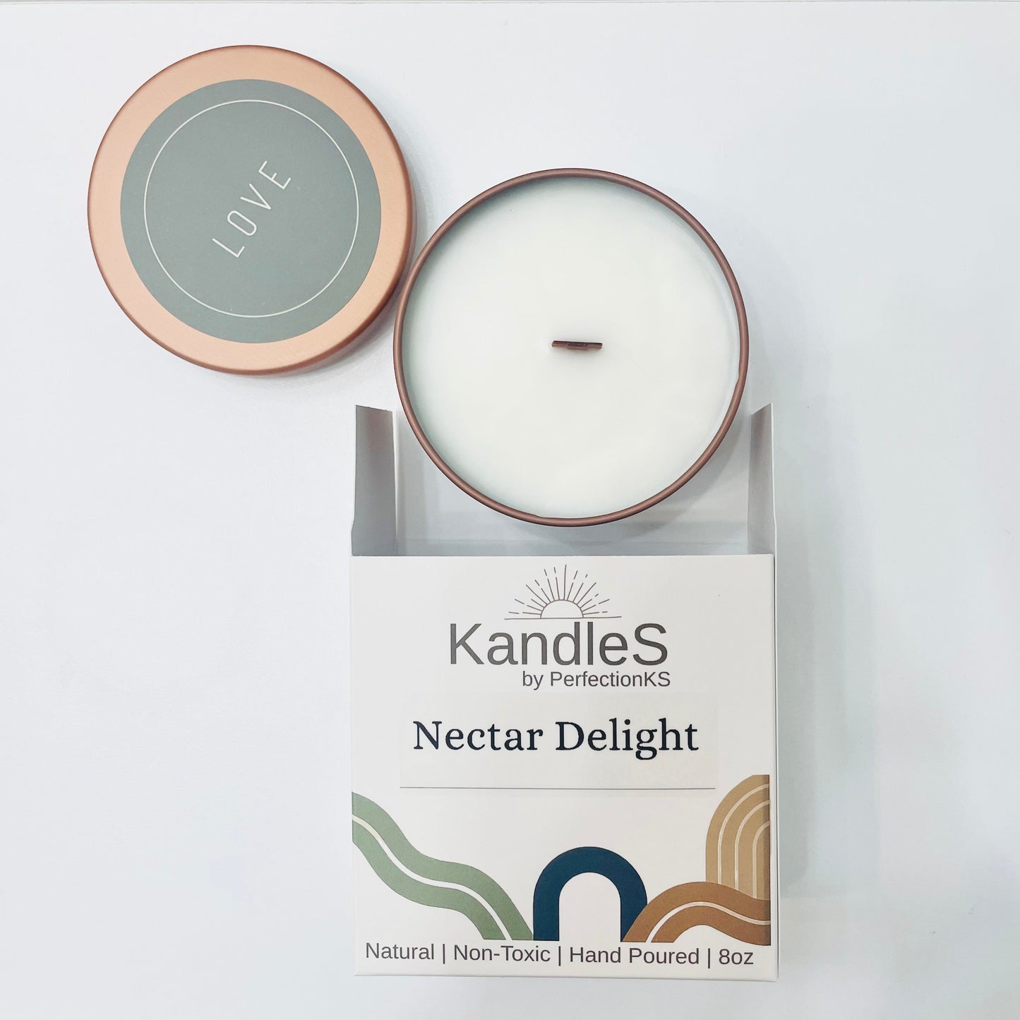 Nectar Delight Luxury Candle | Eco-Friendly Clean-Burning Wooden Wick Candle